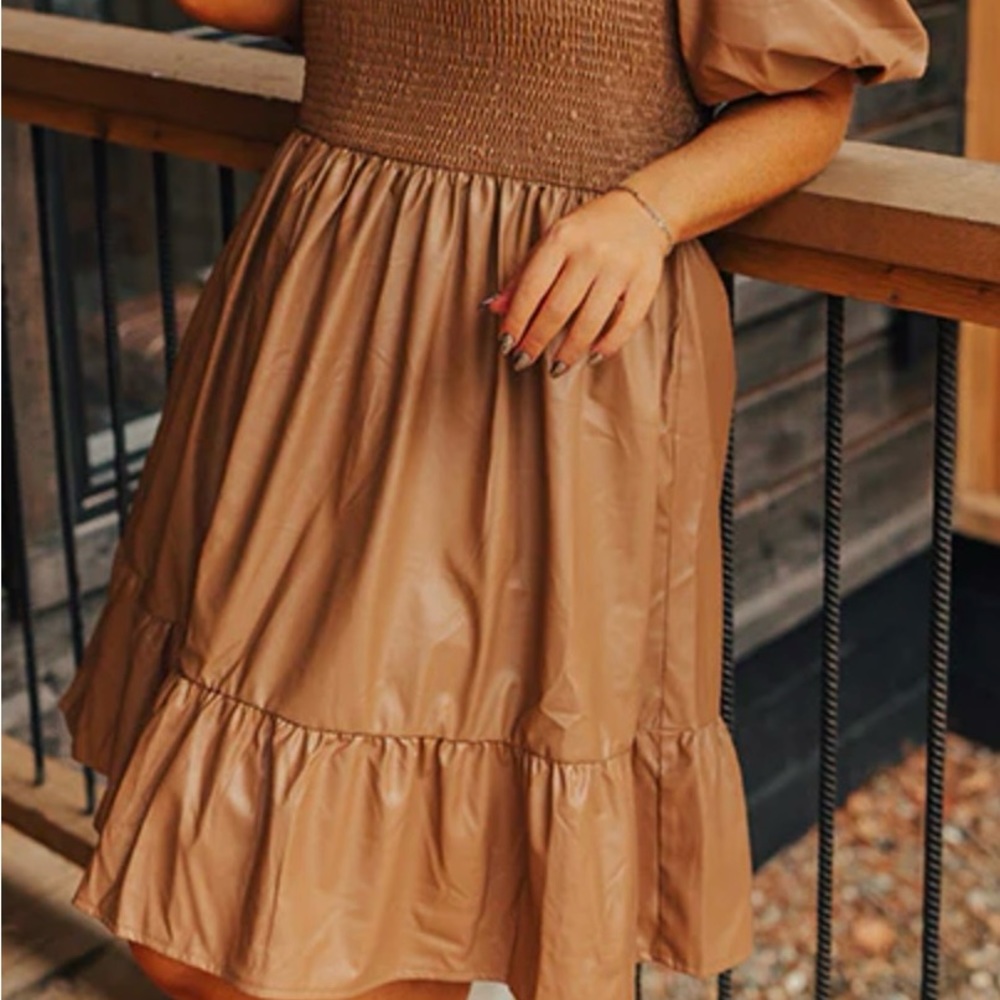 Faux leather dress